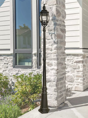 Searchlight Bel Aire Black Outdoor Post Lamp Glass