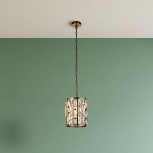 Bijou Pendant - Antique Brass Metal & Champagne Glass