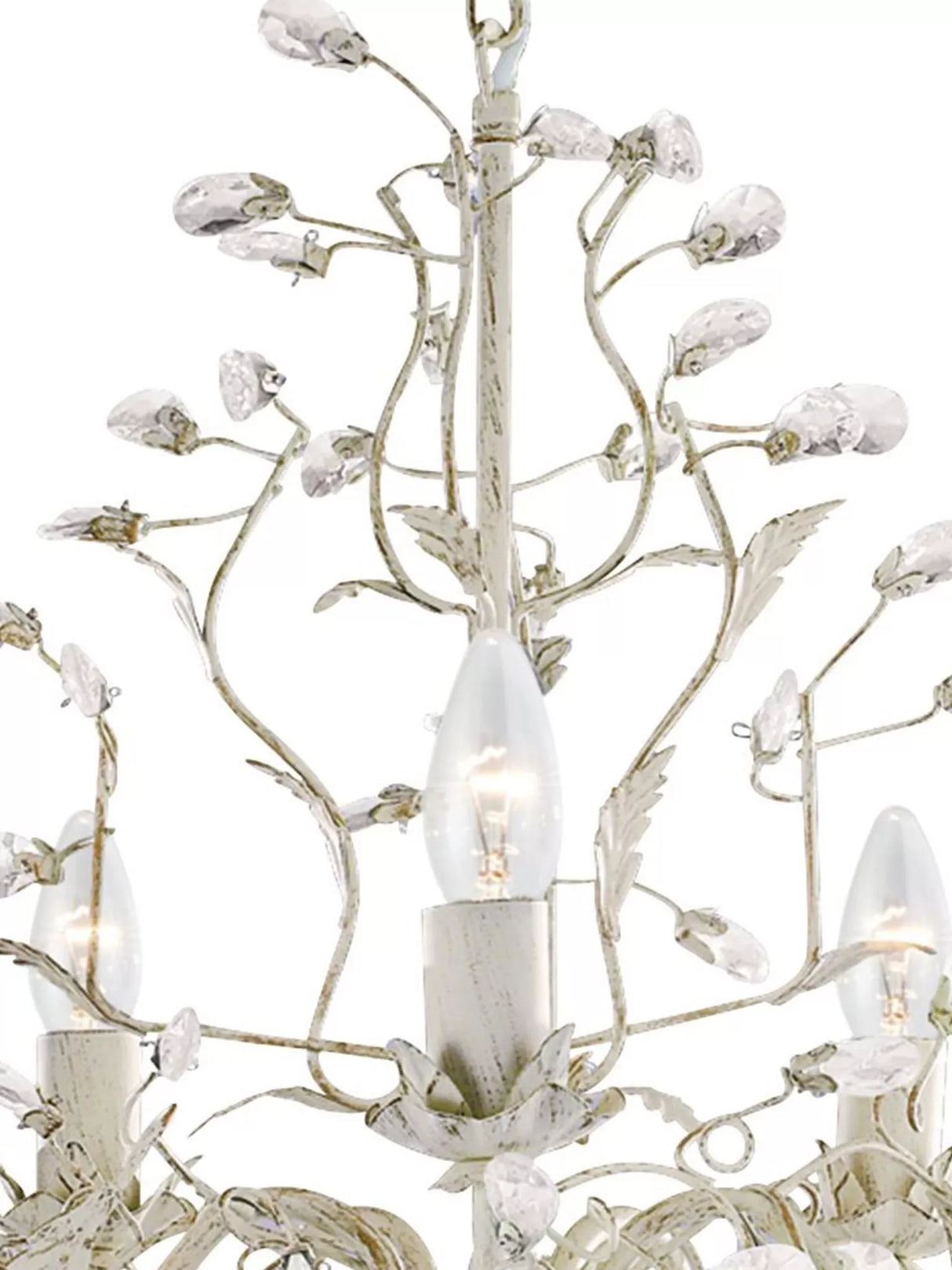 Searchlight Almandite Cream Gold 5 Light Chandelier Crystal