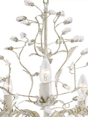 Searchlight Almandite Cream Gold 5 Light Chandelier Crystal