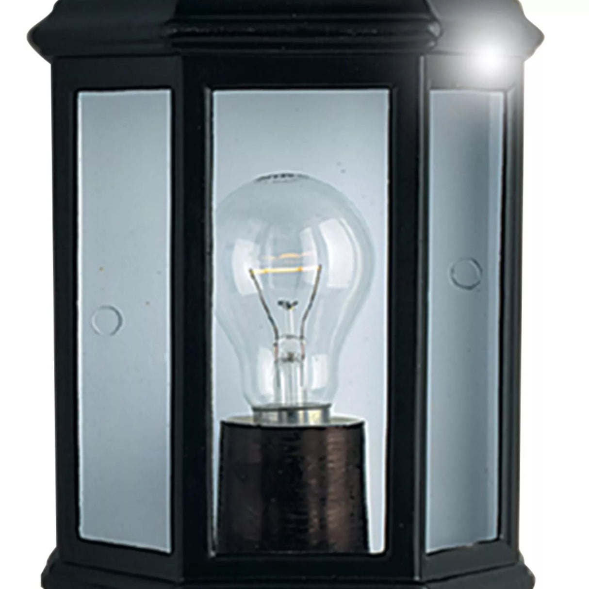 Searchlight Black Cast Aluminium Outdoor Flush Light Glass