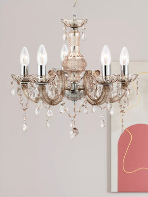 Searchlight Marie Therese Mink 5 Light Chandelier