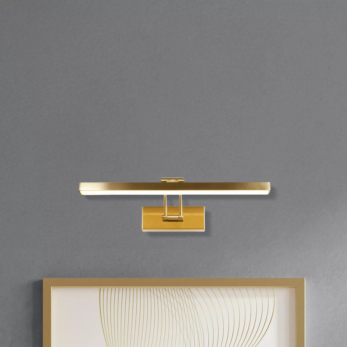 Rhodes Picture Light - Satin Brass Metal 400mm