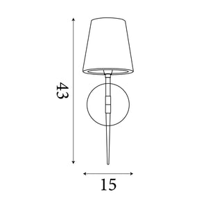 Gothic Wall Light - Hammered Black Metal & Natural Linen