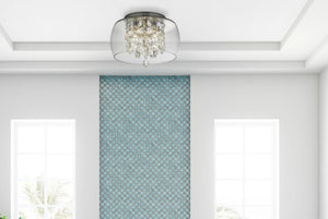Searchlight Bathroom Clear Glass Shade 3Lt Flush| Crystal Drops
