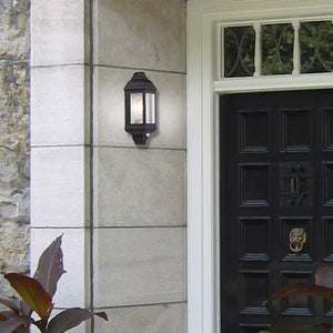 Searchlight Black Cast Aluminium Outdoor Flush Light Glass