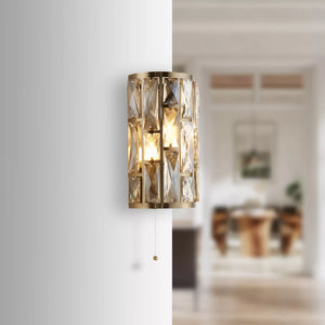Bijou 2Lt Wall Light - Antique Brass Metal & Champagne Glass