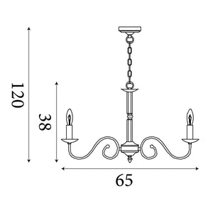 Searchlight Richmond Brass 8 Light Ceiling Candle Style