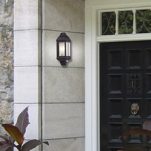 Searchlight Black IP44 Cast Aluminium Outdoor Flush Light With Clear Glass