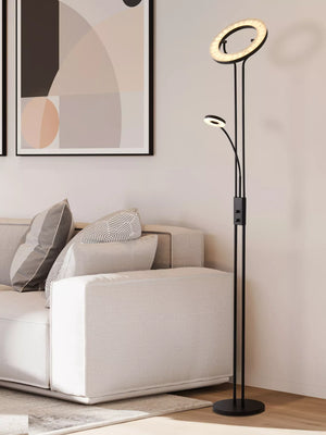 Mother & Child Floor Lamp - Matt Black Metal