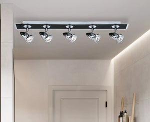 Searchlight Comet Chrome Black 5 Light Spotlight Bar