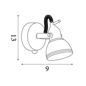Searchlight Focus Brass Wall Spotlight