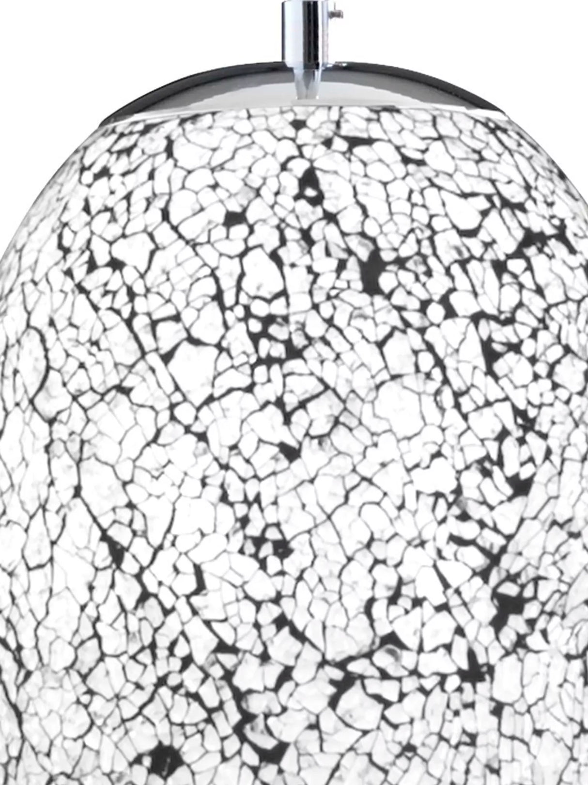 Searchlight Crackle White Mosaic Glass Dome Fitting Silver Trim