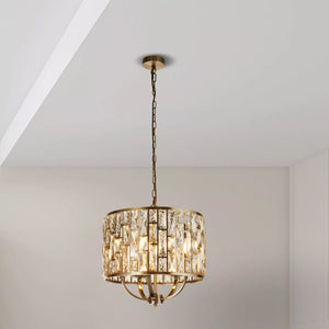 Bijou 5Lt Pendant - Antique Brass Metal & Champagne Glass