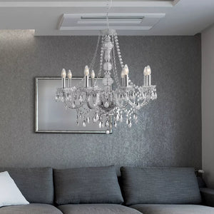 Searchlight Marie Therese 8 Light Chandelier Crystal Drops