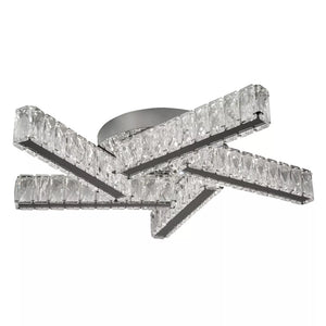 Searchlight Clover 5 Light Ceiling Flush Crystal Chrome
