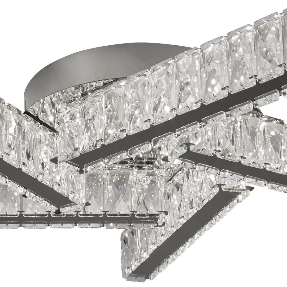 Searchlight Clover 5 Light Ceiling Flush Crystal Chrome