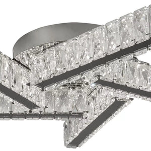 Searchlight Clover 5 Light Ceiling Flush Crystal Chrome