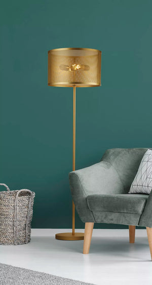 Searchlight Fishnet 2Lt Floor Lamp| Matt Gold