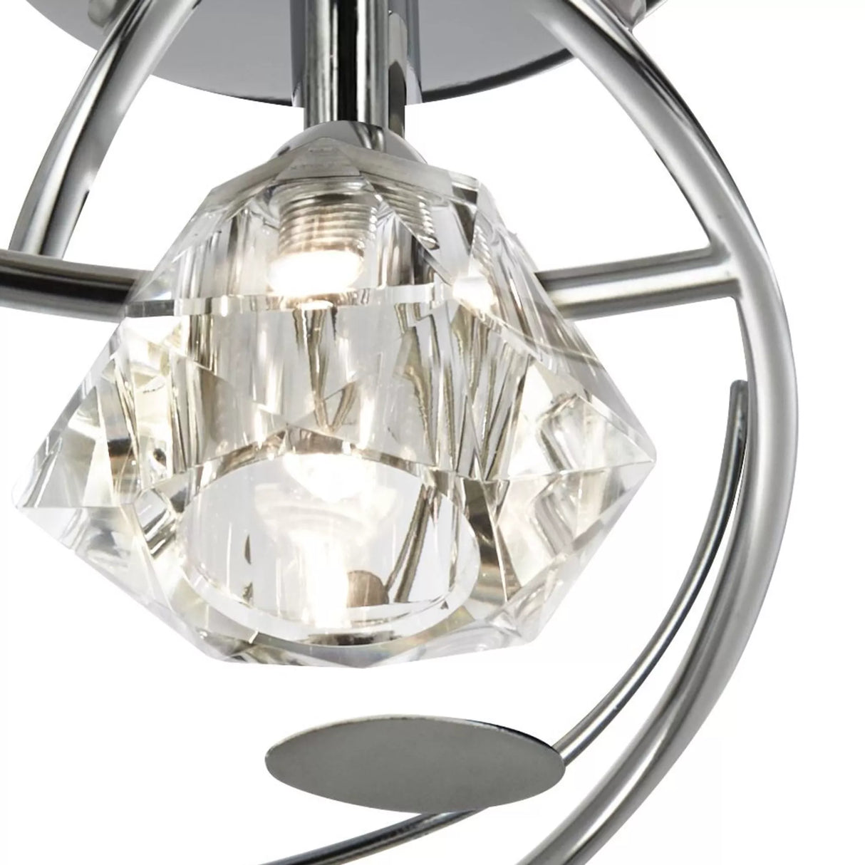 Searchlight Sierra Chrome 4 Light Semi Flush Sculptured Glass Shades