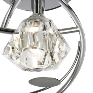Searchlight Sierra Chrome 4 Light Semi Flush Sculptured Glass Shades