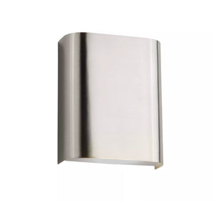Searchlight LED Wall Light| Satin Silver With Frosted Glass
