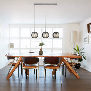 Searchlight Pendant 3Lt Bar| Chrome| Smoke Glass
