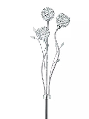 Searchlight Bellis II Chrome 3 Light Floor Lamp Glass Shades
