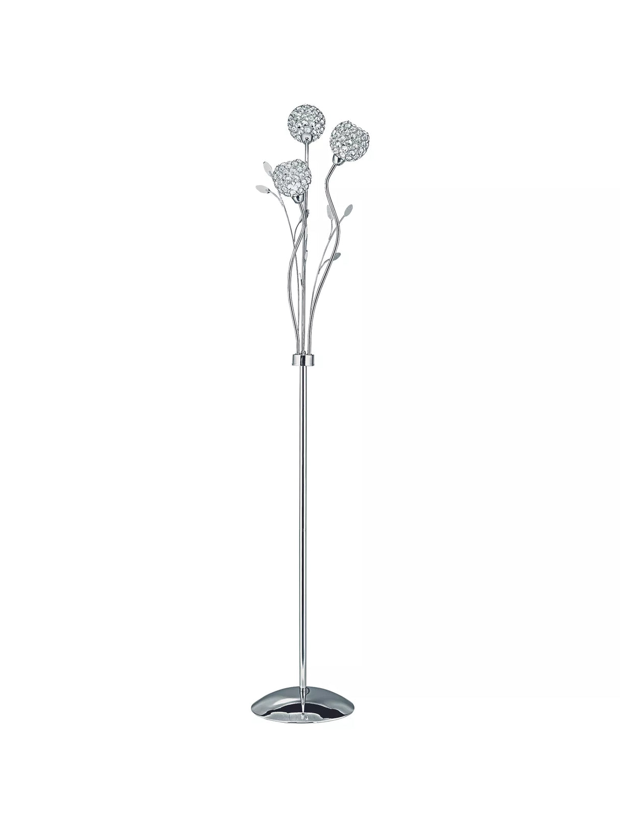 Searchlight Bellis II Chrome 3 Light Floor Lamp Glass Shades