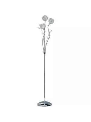 Searchlight Bellis II Chrome 3 Light Floor Lamp Glass Shades