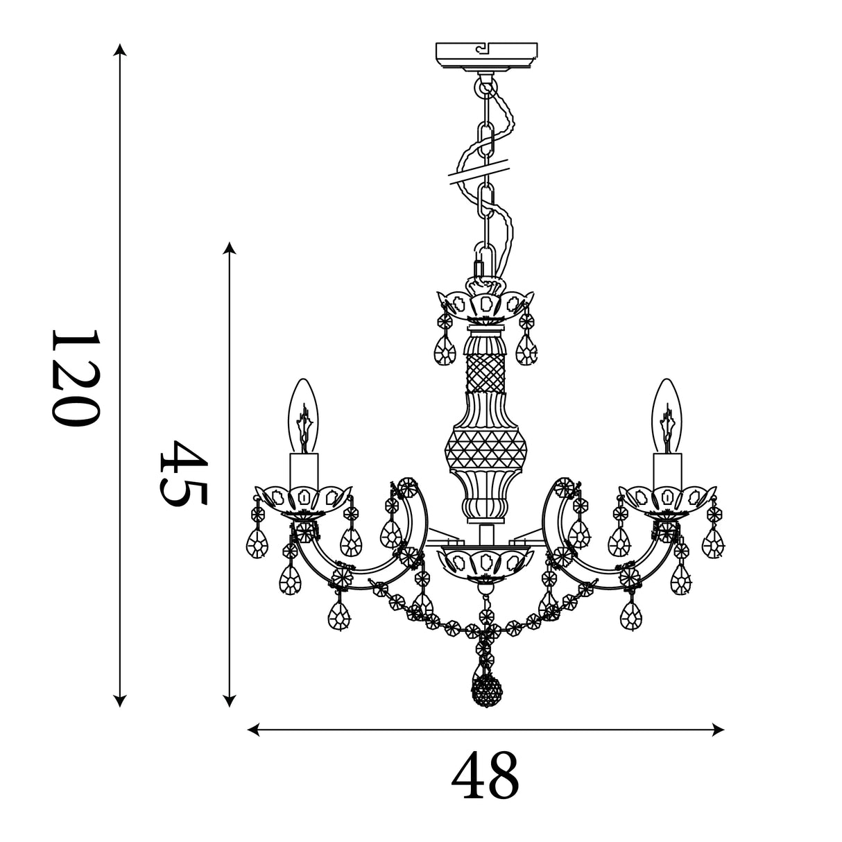 Searchlight Marie Therese Mink 5 Light Chandelier