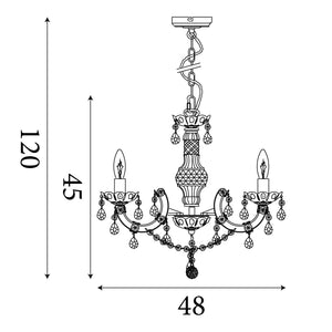 Searchlight Marie Therese Mink 5 Light Chandelier