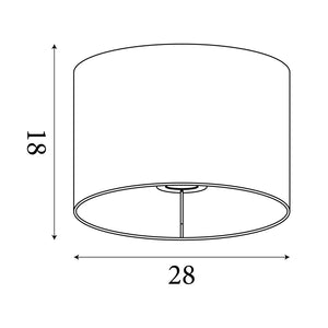 Drum Pink Lampshade - Pink Velvet with Silver Inner Dia.28cm