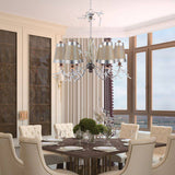 Kristal Luxe 6Lt Chandelier - Silver and Putty Patina - Comet Lighting