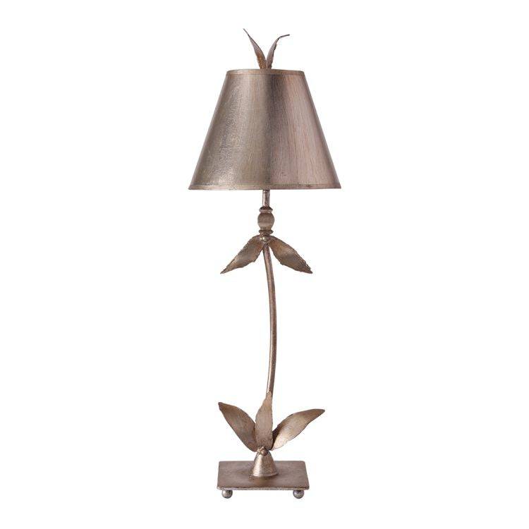 Red Bell 1-Light Table Lamp - Silver Leaf - Comet Lighting