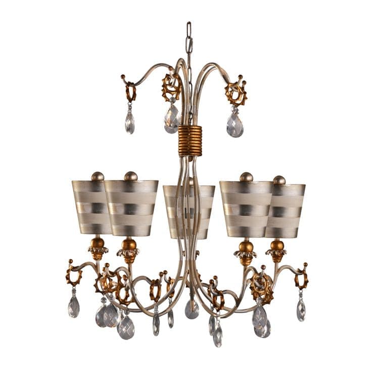 Tivoli 5-Light Chandelier - Silver & Cream Patina - Comet Lighting