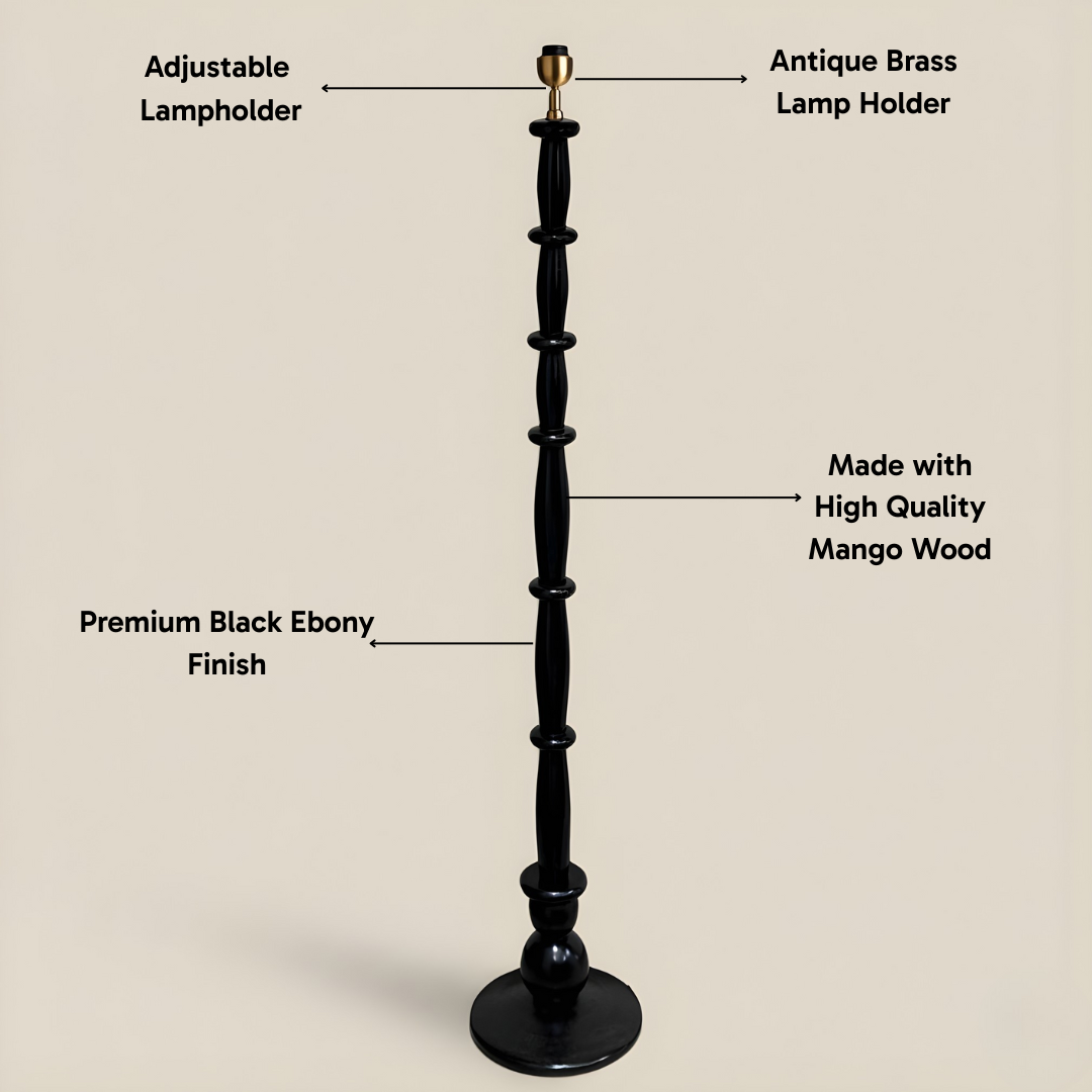 AARTIN HAZEL FLOOR LAMP IN WOOD WITH EBONY FINISH (BASE ONLY)