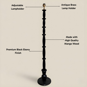 AARTIN HAZEL FLOOR LAMP IN WOOD WITH EBONY FINISH (BASE ONLY)