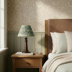 Green & white ikat Lampshade