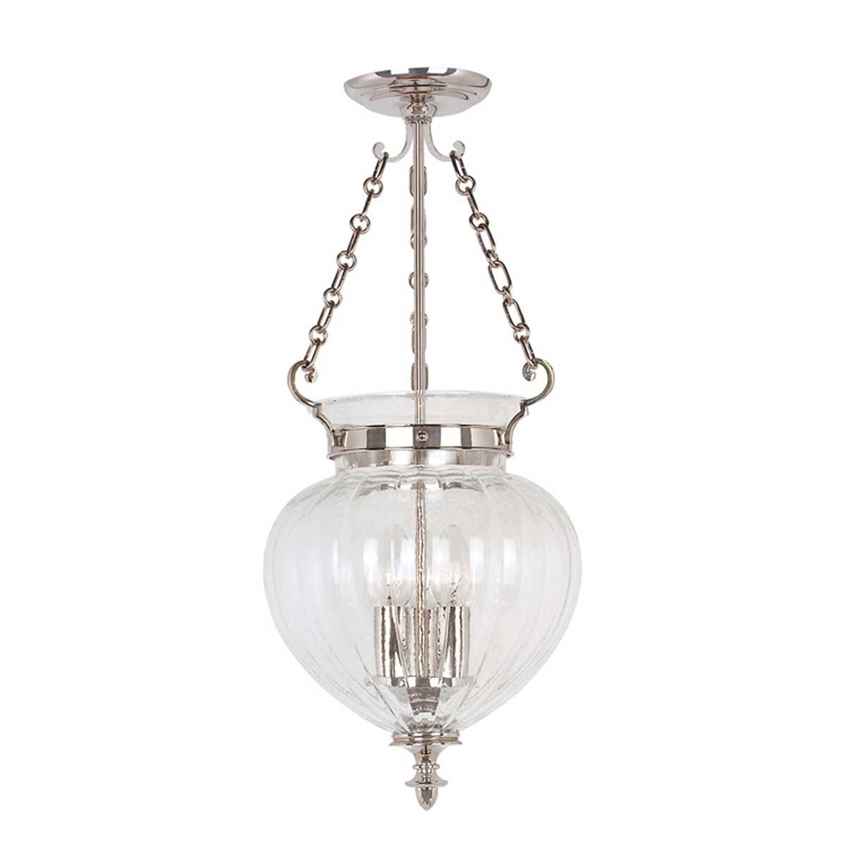 Finsbury Park Pendant Ceiling Light Medium Polished Nickel - Comet Lighting