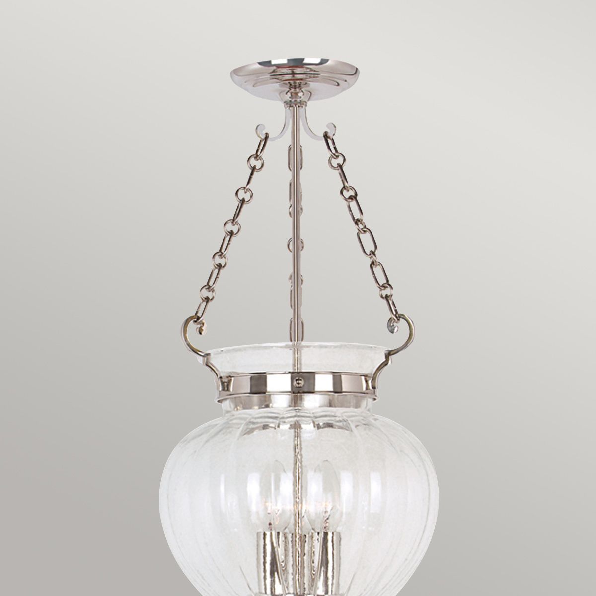 Finsbury Park Pendant Ceiling Light Medium Polished Nickel - Comet Lighting