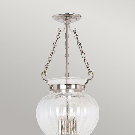 Finsbury Park Pendant Ceiling Light Medium Polished Nickel - Comet Lighting