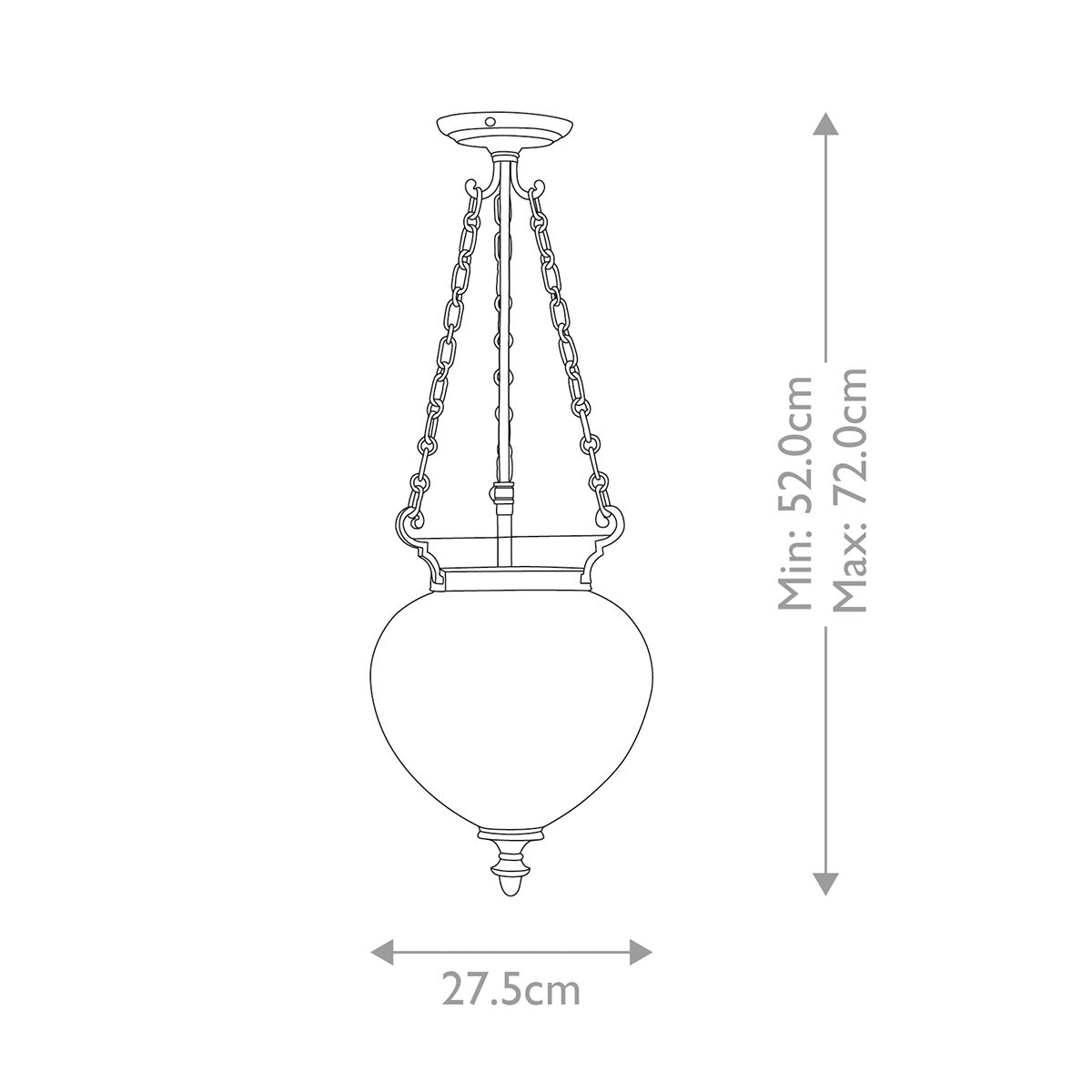 Finsbury Park 3 Light Medium Pendant - Polished Nickel