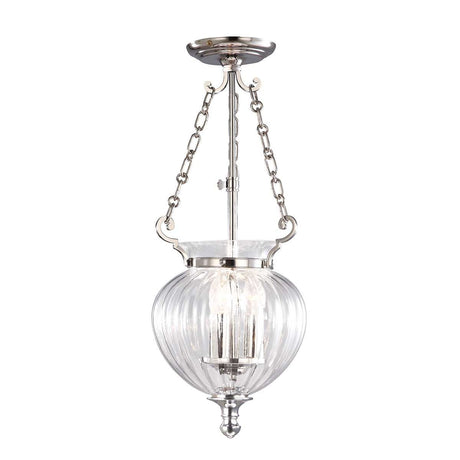 Finsbury Park Pendant Ceiling Light Small Polished Nickel - Comet Lighting