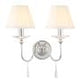 Finsbury Park 2 Light Wall Light - Polished Nickel