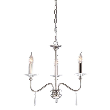 Finsbury Park 3-Light Chandelier Polished Nickel - Comet Lighting