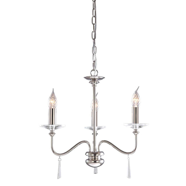 Finsbury Park 3-Light Chandelier Polished Nickel - Comet Lighting