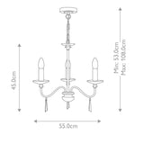 Finsbury Park 3-Light Chandelier Polished Nickel - Comet Lighting