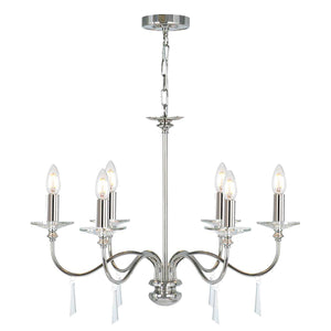 Finsbury Park 6-Light Chandelier Polished Nickel - Comet Lighting