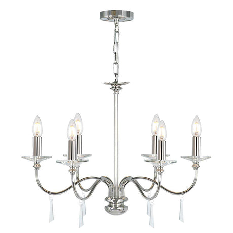 Finsbury Park 6-Light Chandelier Polished Nickel - Comet Lighting